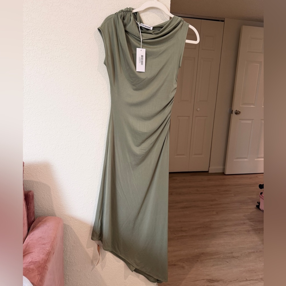 Reformation Atland Knit Dress - Artichoke (Green) (XS) (NWT)